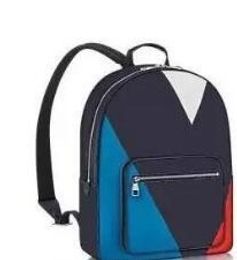 Mens Genuine leather Damier Graphite canvas classic Blue red and white Colour backpack MEN WOMEN JOSH backpack M41530