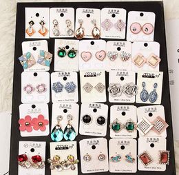 Fashion jewelry mix 20 style 20Pairs/lot delicate Crystal Pearl Earrings Opal gemstone Dangle Earrings Fit girl Madam