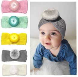 Europe Fashion Infant Baby Knitted Headbands Girls Hair Bands Childrens Knot Hair Accessories Lovely Kids Headwraps 9 Colours