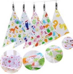 Baby Bibs Towel Triangle Burp Saliva Burp Cloths cartoon Infant Toddler Bandana Scarf Double Layers Kids Nursing Bibs 12pcs/bag B0465