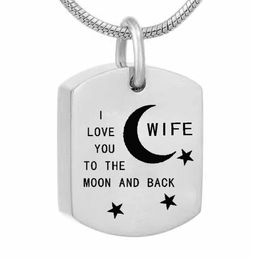 Cremation jewelry Square'l love you to the moon and back' Sterling Silver Necklace for Women, Fine Jewelry for Mom Pendant necklace