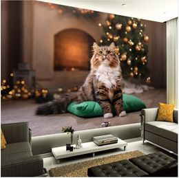 Custom 3D Photo Wallpaper Walls Roll Cute Cat Murals Modern Simple Living Room Bedroom Wall Papers Home Decor Painting