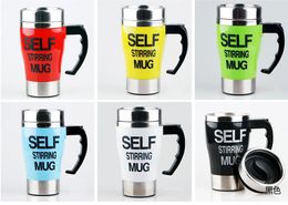 6 Colours 350ml Self Stirring Mug Stainless Steel Lazy Self Stirring Mug Auto Mixing Tea Coffee Cup Office Home Gifts