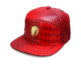 Fashion Hiphop Hats Baseball Caps Adjustable Snapback Mens Cap Men Women DJ Dance Hip Hop Caps Lion Head Crocodile Leather Snap Back Hat