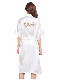 Other Wedding Favours Long Silk Satin Robe Bride Dress Wedding Kimono Bathrobe Sleepwear