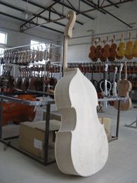 3/4 Upright Double Bass White Unfinished Solid Maple Spruce Wood Hand Made