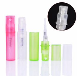 Plastic Perfume Spray Empty Bottle 2ML Refillable Sample Cosmetic Container Mini Small Round Atomizer For Lotion LX1213