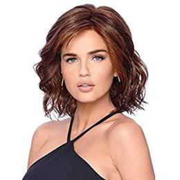 Deep Wave Short Wig Gradient Coloured Curly Hair Rose Mesh Caps Wholesale
