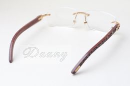 Wholesale- frames, T8100905 white lenses, natural wooden hand carvings, mirror legs, eye frames, eyeglassessize:56-18-135