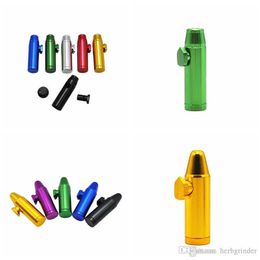 Newest Colorful Metal Snuff Bullet Shape Smoking Pipe Nose Aluminium Alloy Innovative Design Portable Multi Style DHL Free