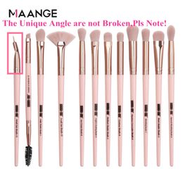 MAANGE Pro Makeup Brush Set 12 pcs Eye Shadow Blending Eyeliner Eyelash Eyebrow Cosmetic Make Up Brushes kit