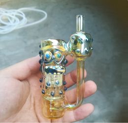 Glass Funny Pickle Pipe Honeycomb Bong 15.5CM Hight Cucumber Top Tobacco Hand Pipes bongs heady Beaker bubbler For Smoking Accessories