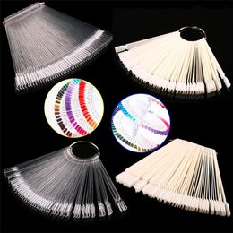 False Nails Faux Ongles 50pcs/bag Nail Color Sample/nail Art Tips Display Practice Fan Polish Tools Equipment