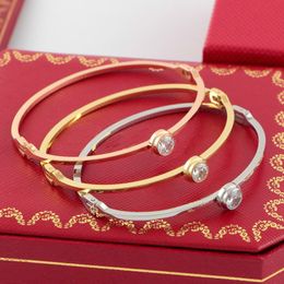 Wholesale- Rose Jin Taigang Bracelet Woman Tide Sweet Day Diamond Single Drill Bracelet Wide Ornaments Bracelets Titanium Steel Bangles