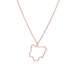10PCS Outline Federal Republic of Nigeria Map Necklace Africa Country Nigerian Continent Pendant Chain Necklaces for Women Jewellery