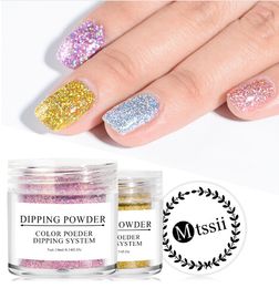 dry pigments UK - Holo Dipping Gradient Glitter Decoration Pigment Dust Laser Dipping Nail Glitter Natural Dry Without Lamp Cure