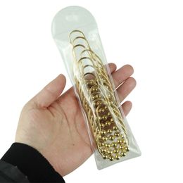 12pcs shower curtain hook rust proof metal gourd buckle 5 roller ring gold Colour bathroom accessories