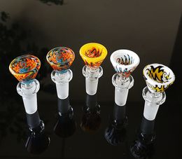 Colored Heady Glass Bowl 14mm Male Joint For Glass Bubbler Ash Catcher Oil Rigs Smoking Accessories Slide Bowl DHL Free Ship