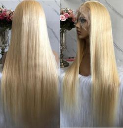 Celebrity Lace Front Wig #613 Blonde Silky Straight 10A Grade Indian Virgin Human Hair 60# Blond Full Lace Wigs for Woman Fast Express Delivery