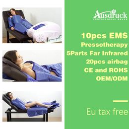 Portable lymphatic drainage machine 3in1 Pressotherapy + Far Infrared + EMS Slimming Detox salon equipment