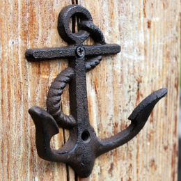 8 Pieces Rustic Cast Iron Anchor Hook Wall Hanger Decor Nautical Towel Coat Holder Nautical Ocean Beach Cottage Door Vintage Brown285p