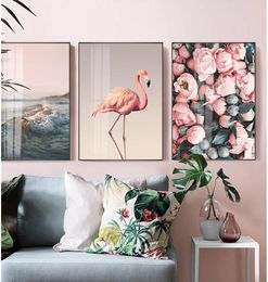 Living room decorative paintings Frames Restaurant murals Pictures hanging Dynasties Flamingo Trilogy