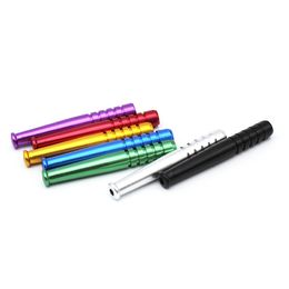 Colourful Aluminium Alloy Mini Snuff Snorter Sniffer Smoking Philtre Tube Portable Innovative Design Cigarette Holder Mouthpiece DHL