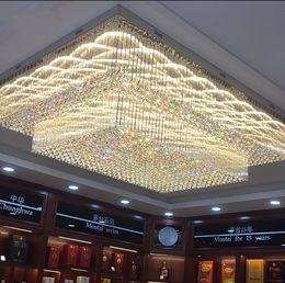 Engineering custom non-standard crystal lamp jewelry store club KTV large hotel sales department sand plate rectangular lamp LLFA