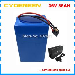 1500W 36v lifepo4 battery 36V 36AH electric bike ebike LFP battery with 50A BMS 43.8V 5A Charger Free shipping