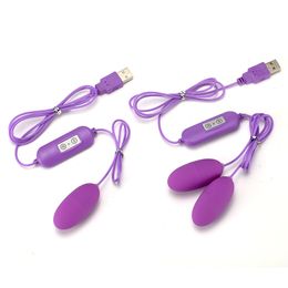 Vibrators USB Double Vibrating Eggs 12 Frequency Multispeed Sex Toys for Women Female Adult Products