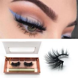 Magnetic False Eyelashes Liquid Eyeliner Kit Three Magnetized Fiber Free Glue Thick Curling Eye liner Makeup Set