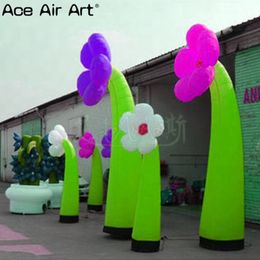 Hign Quality Vivid Inflatable Lighting Plant DecorationShimmering Inflatable Flower For partyStage Or Event On Discount