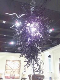 Elegant Purple Lamp Large Size Murano Glass Chandeliers from Italy LED Light Source 100% Hand Blown glass Pendant Chandeliers