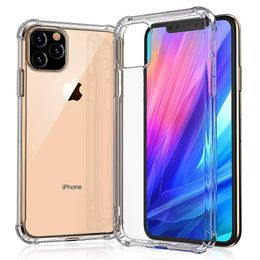 Super Anti-knock Soft Cases TPU Transparent Clear Phone Case Protect Cover Shockproof For iPhone 13 12 Mini 11 pro max X XS note10 mate 30 Pro