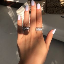choucong Starlight Promise Ring 925 sterling Silver five dazzling layers Diamond cz Engagement Wedding Band Rings For Women men