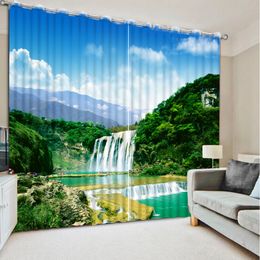 Large 3d Curtain Waterfall Scenery Window Curtain For Living Room Kitchen Cortinas Blackout Home Decoration