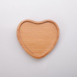 Creative Heart Shape Coasters Natural Bamboo Cup Mat Placemat Wedding Party Favors and Gifts Souvenirs ZC1723