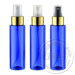 100ml bright blue spray perfume water bottle with shine gold sprayer pump ,50pc/lot free shipping,100cc perfume spray bottle