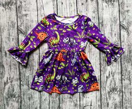 3 Styles New Halloween Dress Baby Girls Speaker Sleeve Halloween Print Princess Party Dress 2019 New Kids Long Sleeve Dresses Clothing Z11