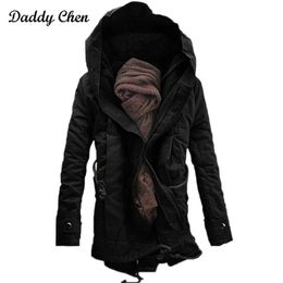 2020 Brand Fashion winter Parka for men Thick Warm zipper Jacket Autumn Outerwear hooded Black Coat mens long jackets