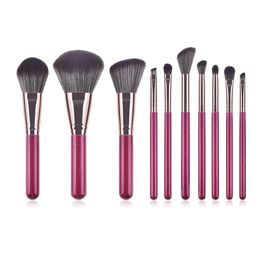 10 PCS Professional Makeup Brushes Set Highlighting Dizzy Powder Foundation Concealer Blush Eye Shadow Eyebrow Eyelash Cosmetic Brush Kits