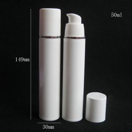 50ml High Quality White Airless Pump Bottle -Travel Refillable Cosmetic Skin Care Cream Dispenser, PP Lotion Packing Container 000