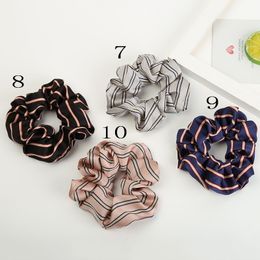 Fashion Women Plaid Stripe Hair bands hair Scrunchies girl's cute Elastic Hair Tie Accessories Ponytail Holder Rope headwear 50PCS FJ3367