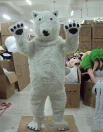 2019Factory direct sale white polar bear Mascot Costume Fancy Dress Adult Size