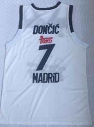 sports university european league white 7 luka doncich trainers basketball jerseys college basketball wear apparel uniforms kits sport