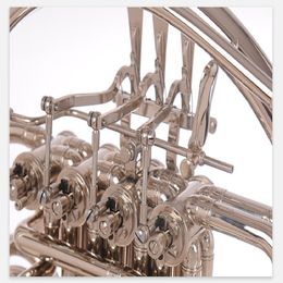 musical horns UK - New Arrival Bach Split French Horn Four-key b f tone nickel plated Musical instrument with Mouthpiece Case
