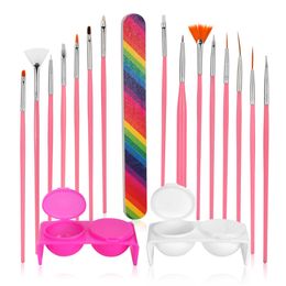 Nail File Brushes Washing Cup Set Manicure Accessory Dotting Pen Nail Art Supply Tips Kit Beginner