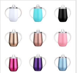 Egg Tumblers Mug Sippy Handle Water Bottle Vacuum Insulated Cups U Shaped Feeding Nursing Milk Tumbler Leak Proof Travel Wine Thermos LSK04