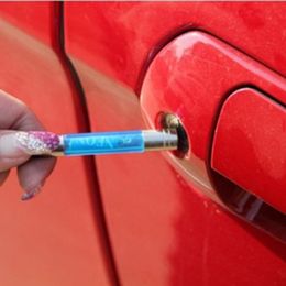 Mini Handy Car Auto Anti Static Pen with Key-Ring Built-in LED Chrome Plated Electricity Eliminator Remover for Car Home