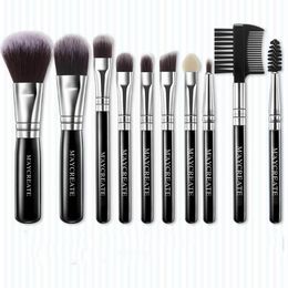 Makeup Brushes 10 PCS Makeup Brush Set Premium Synthetic Foundation Brush Blending Face Powder Blush Concealers Eye Shadows Brushes Ket